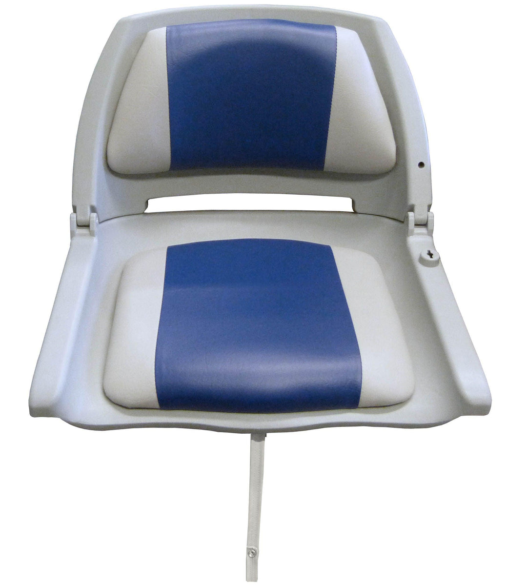 Moulded Folding Down Seat (S/S 316 fittings)-Grey/Blue - 4Boats
