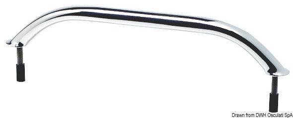 Oval pipe handrail AISI316 external screws 220 mm - 4Boats
