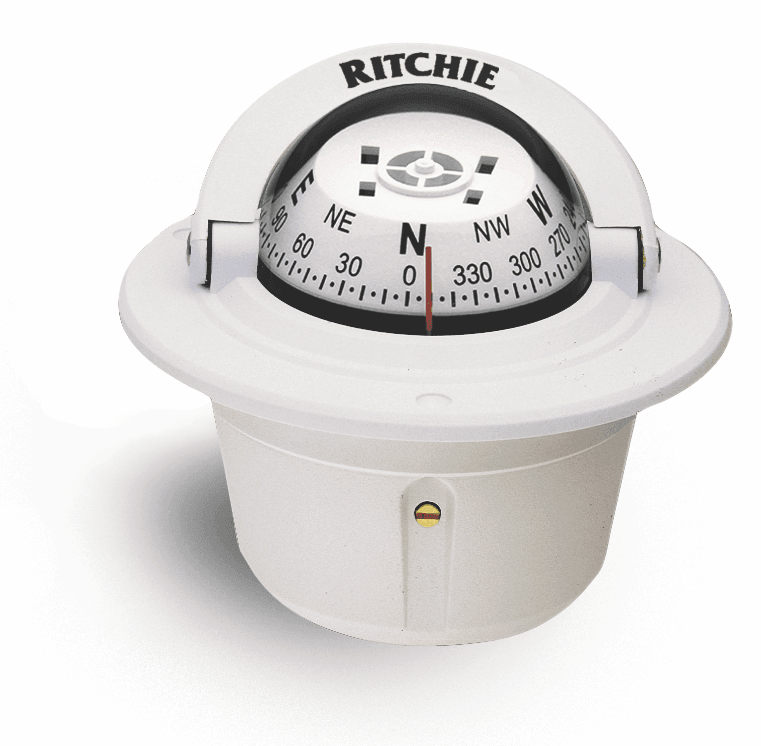Ritchie Explorer™ F-50, 2¾” Dial Flush Mount - White - 4Boats