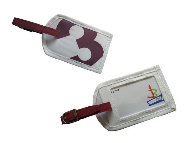 Sailcloth Luggage Tag - Red Detail - 4Boats