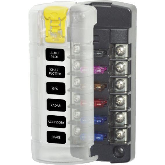 ST Blade Fuse Block - 6 Independent Circuits with Cover - 4Boats