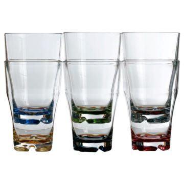 Stackable Beverage Glasses with Coloured Base - 4Boats