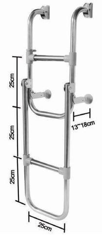 Stainless Steel Folding Boarding Ladders (AISI 316)-2 + 2 Step - 4Boats