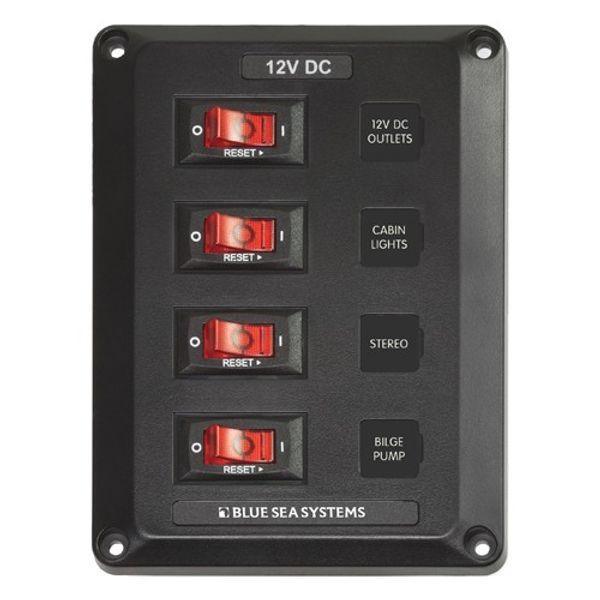 Switch Panel Below Deck 12V 4 Gang LED Switch - 4Boats