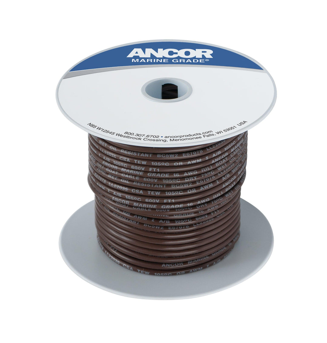 Tinned Copper Wire - 250ft-Brown-16AWG (1mm²) - 4Boats