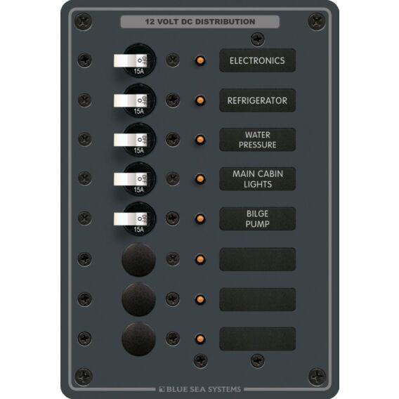 Traditional Metal DC Panel - 8 Positions - 4Boats