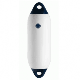 White and Blue Coloured-end Cylindrical Fenders 13 x 45 (5 x 18) - 4Boats