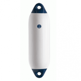 White and Blue Coloured-end Cylindrical Fenders 15 x 55 (6 x 22) - 4Boats