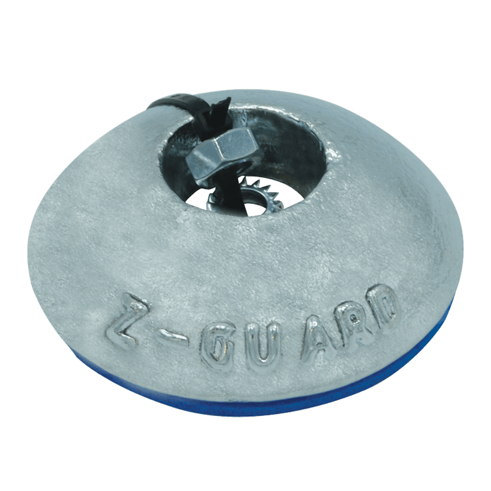 Zinc Hull Anode DISC 1 KGS NOM NET WEIGHT 100MM DIA KIT - 4Boats