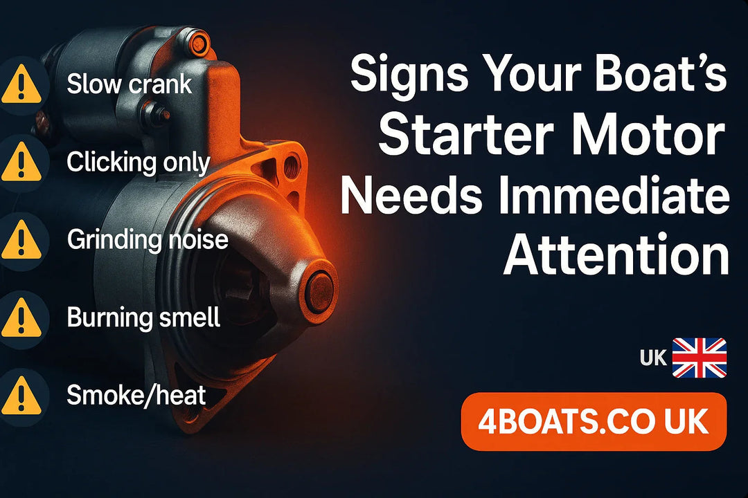 Marine starter motor and electrical components for a three-step replacement guide