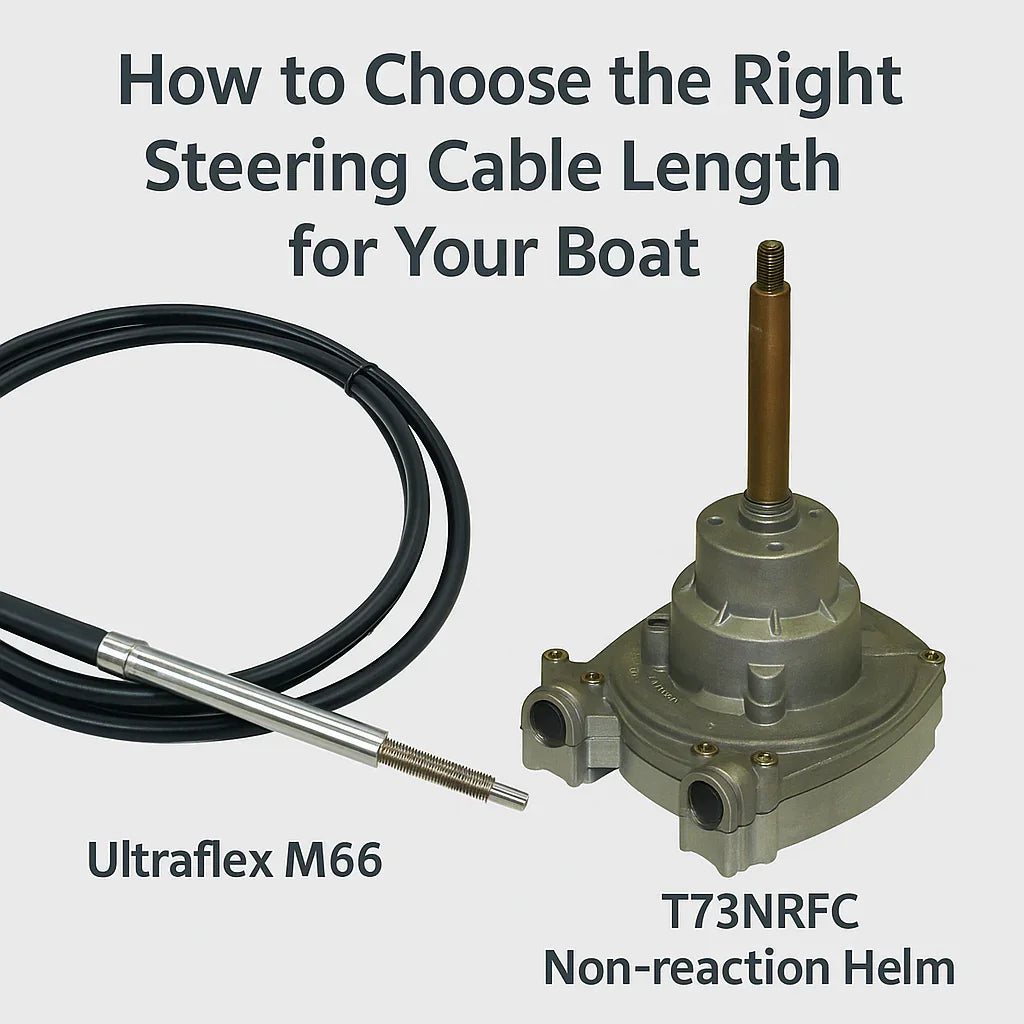 Ultraflex M66 steering cable and T73NRFC non-reaction helm for boat parts at 4Boats UK