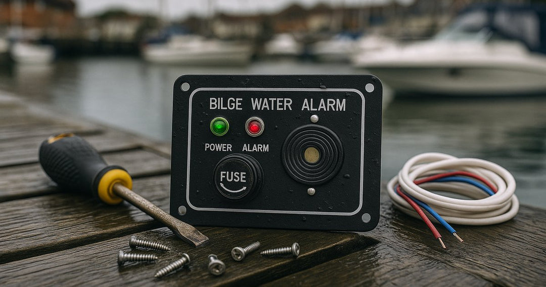 12V DC marine bilge alarm panel for a boat