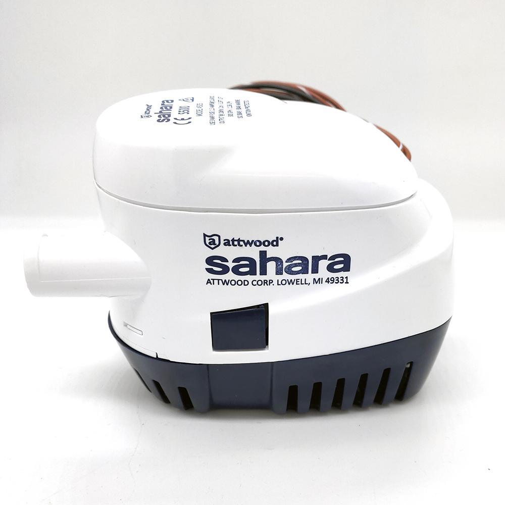 Attwood Sahara automatic bilge pump for boats, shown on white background, 4Boats UK marine accessory.