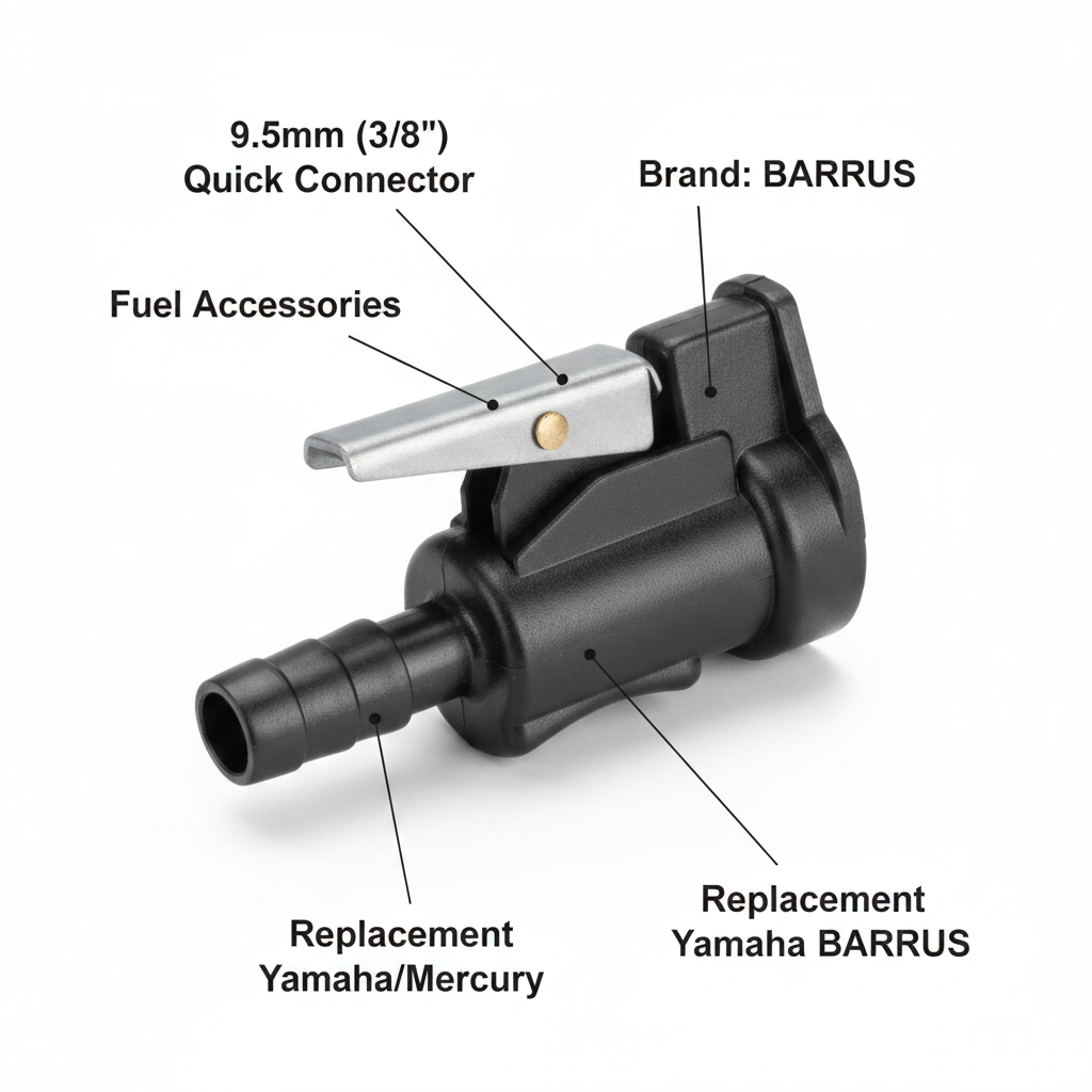 Replacement Yamaha/Mercury 9.5mm (3/8") Quick Connector with SS Ball - Technical specification image 2