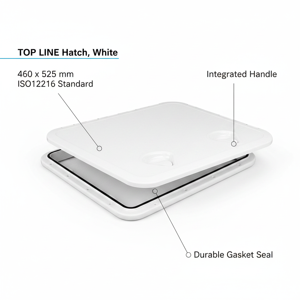 TOP LINE Hatch, White, 460x525mm, ISO12216 - Technical specification image 2