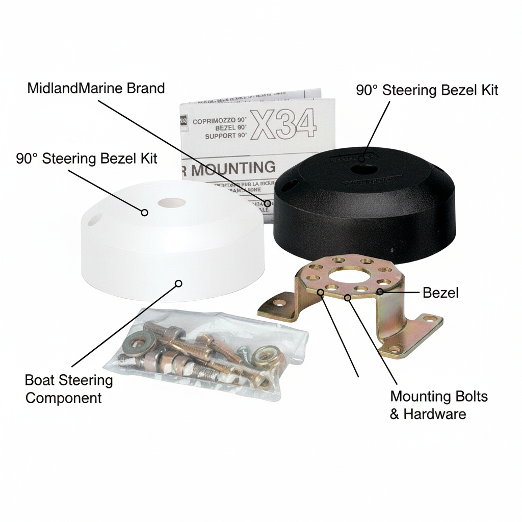 90 Degree Steering Bezel Kit | 4Boats - UK Stock image 1