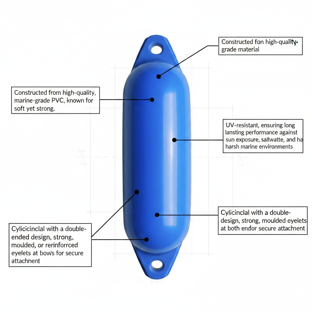Majoni Star Blue Boat Fender Inflatable Marine Dock Mooring Protection Bumper - Technical specification image 2