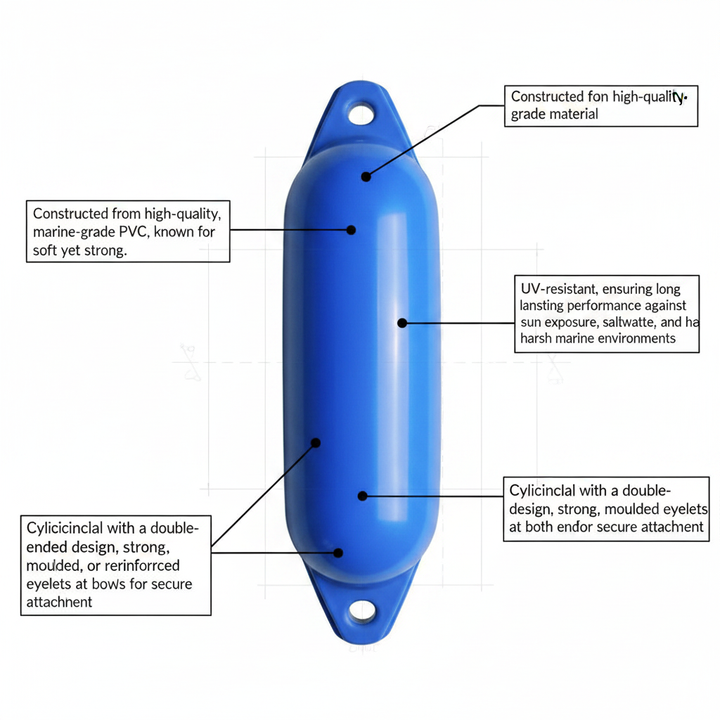 Majoni Star Blue Boat Fender Inflatable Marine Dock Mooring Protection Bumper - Technical specification image 2