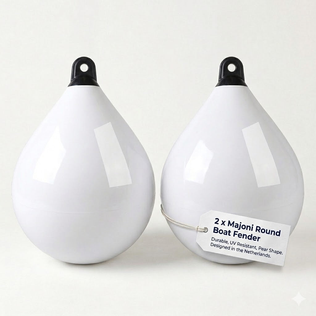 2 x Majoni Round Boat Fender Small 35 x 48cm Buoy Twin Pack Marine 17-3020