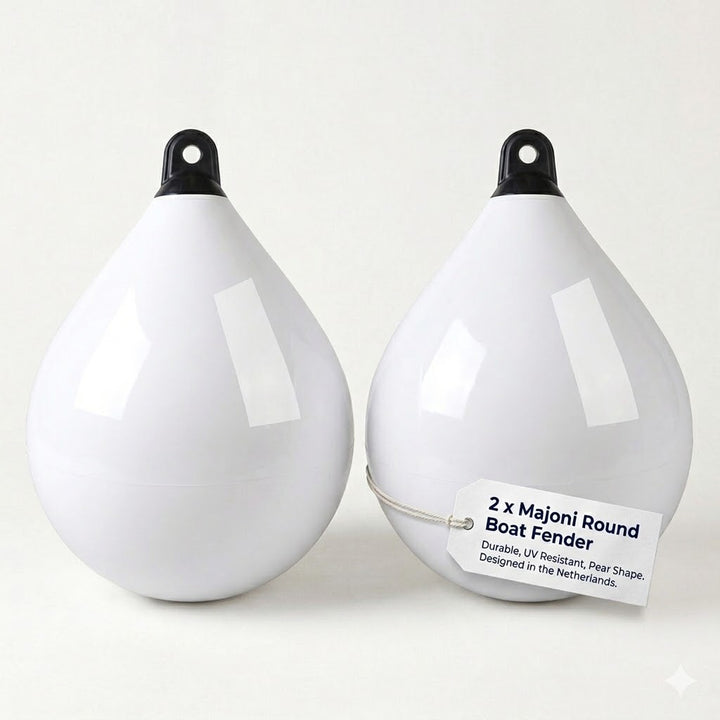 2 x Majoni Round Boat Fender Small 35 x 48cm Buoy Twin Pack Marine 17-3020