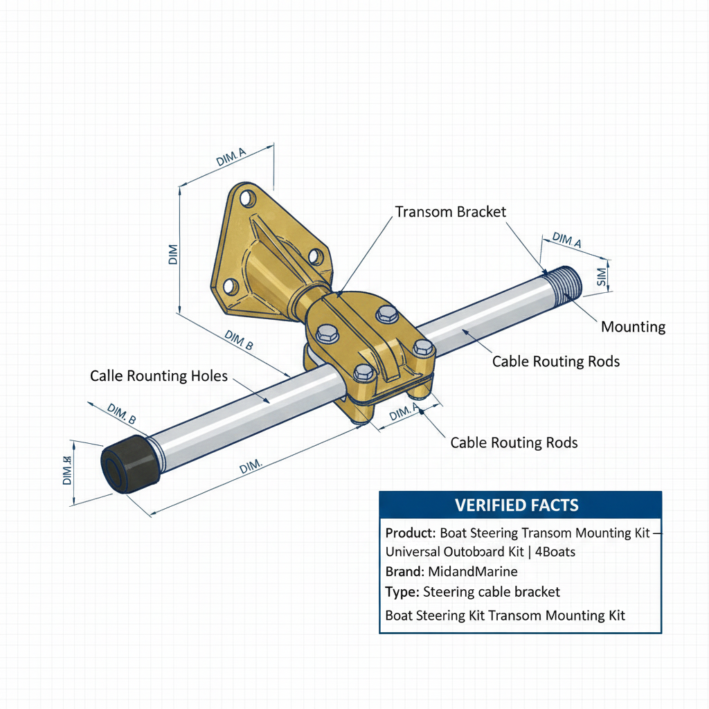 Boat Steering Transom Mounting Kit — Universal Outboard Kit | 4Boats - Technical specification image 3