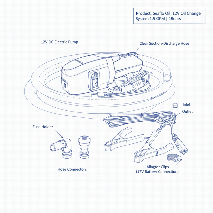 Seaflo Oil 12V Oil Change System 1.5 GPM | 4Boats - Technical specification image 3