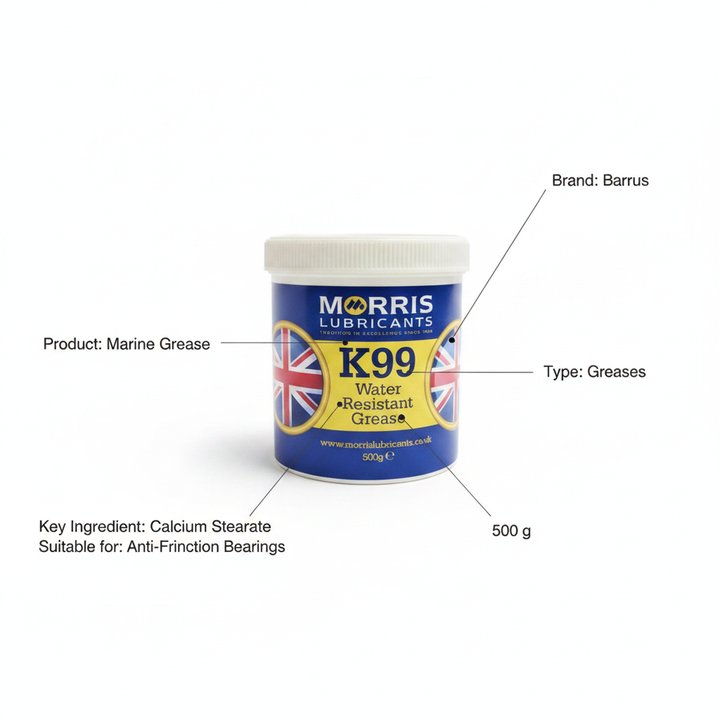 Morris K99 Water Resistant Marine Grease 500g Stern Tube Trailer Bearings - Technical specification image 2