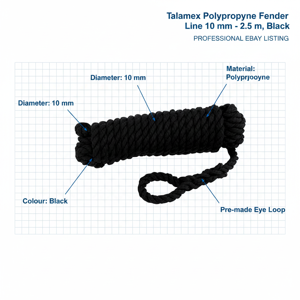 Talamex Fenderline Fenderline Fenderline Black 10 mm Floating | 4Boats - Technical specification image 3