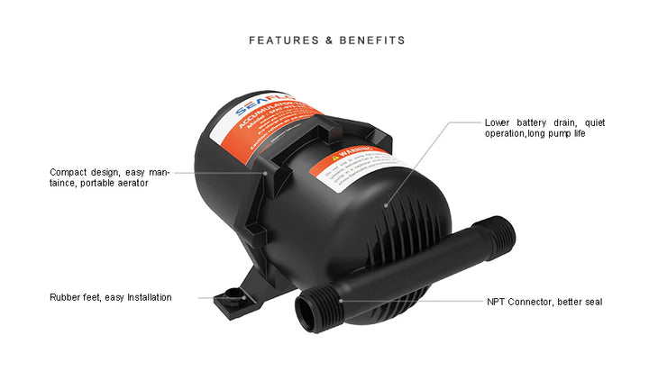 SEAFLO Accumulator Tank 0.75L 10-125 psi Accumulator Tank