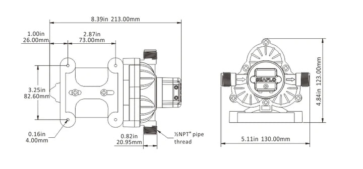 Seaflo 12V 3.0GPM 70PSI Marine Washdown Pump Kit 33 Series SFDP1-030-070-33