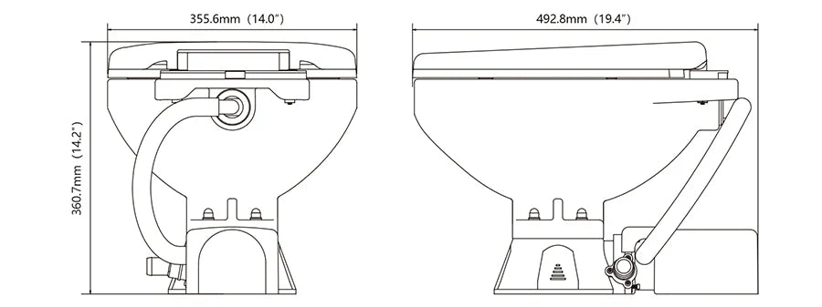 24V Electric Marine Toilet Regular Size Boat Caravan