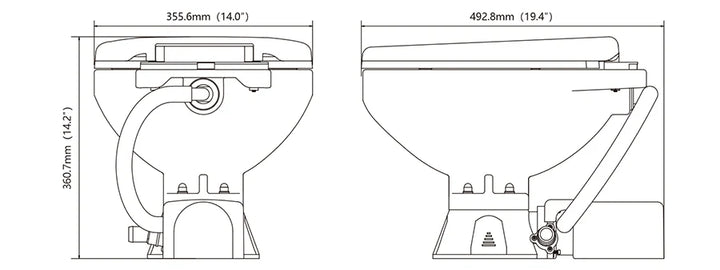 24V Electric Marine Toilet Regular Size Boat Caravan