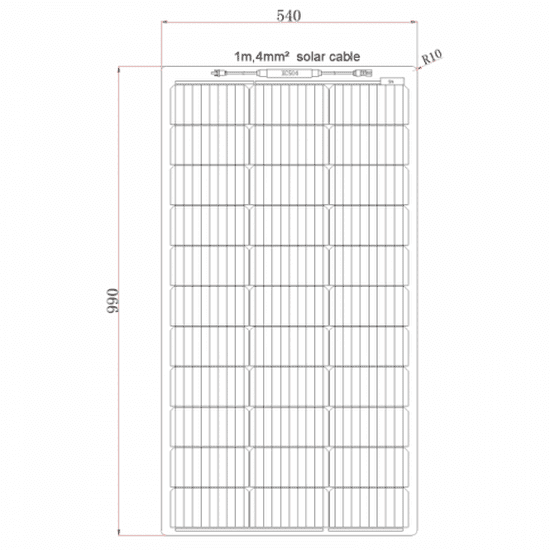 100W SEMI-FLEXIBLE FIBREGLASS SOLAR PANEL WITH DURABLE ETFE COATING - 4Boats