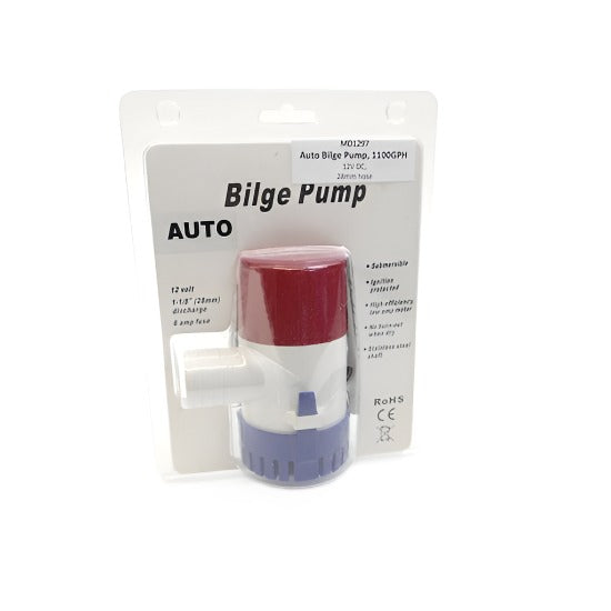 1100 GPH Automatic Bilge Pump, 12V DC - 4Boats