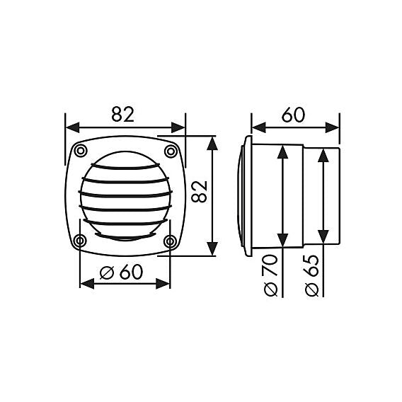 Ventilation Shaft Grilles Ø65-70mm, White