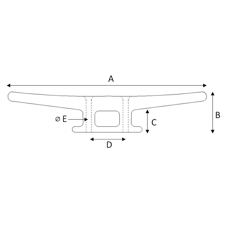 Cleat Polyamide 180x45mm Black – Nylon Mooring Cleat | 4Boats