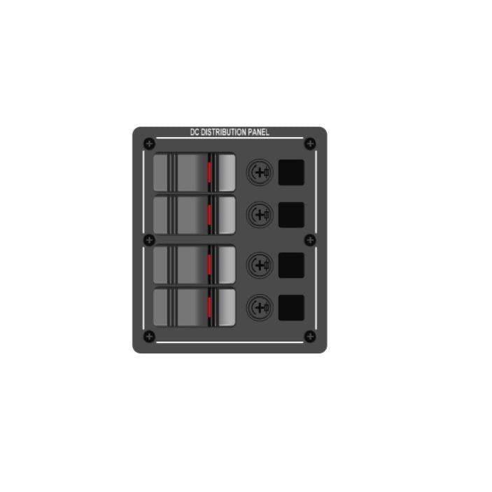 12V / 24V Aluminium Switch Panel 4 Gang, IP65 Rated – BlueFusion - 4Boats