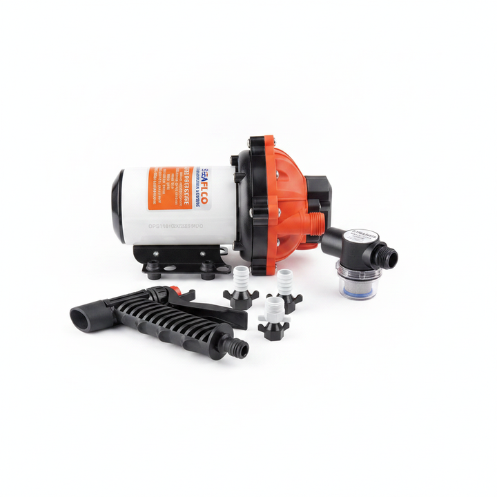 SEAFLO 12V 5.2GPM 70PSI Washdown Pump Kit without Coiled Hose - Alternative angle image 2