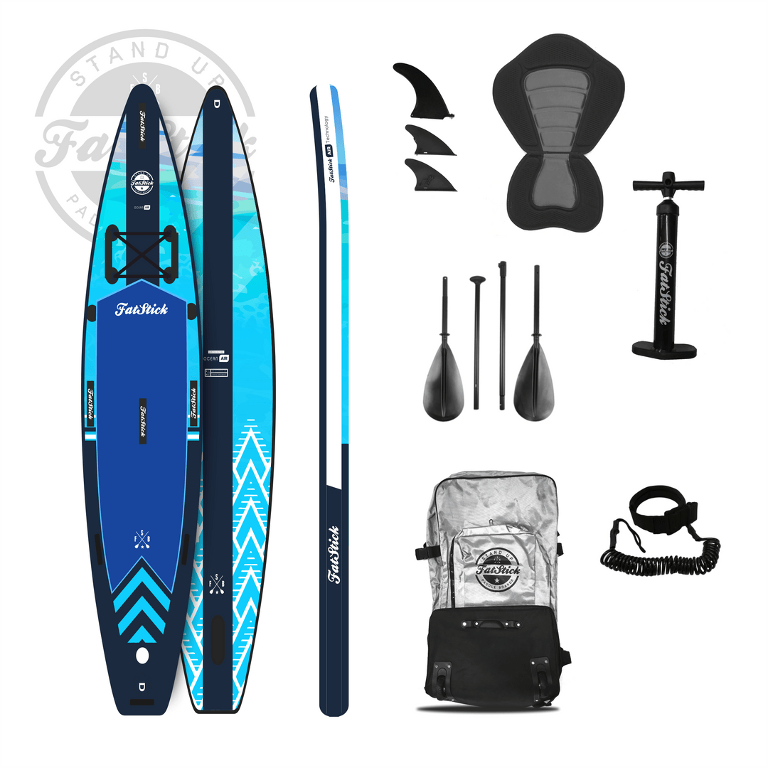14ft Carbon Race Inflatable Paddle Board Package - 4Boats