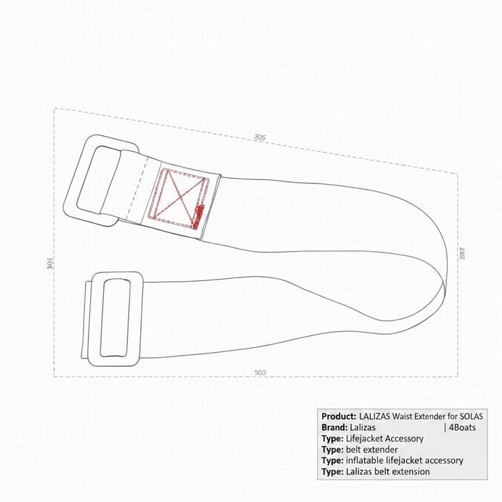 LALIZAS Waist Belt Extender for SOLAS Lifejackets | 4Boats - Technical specification image 3