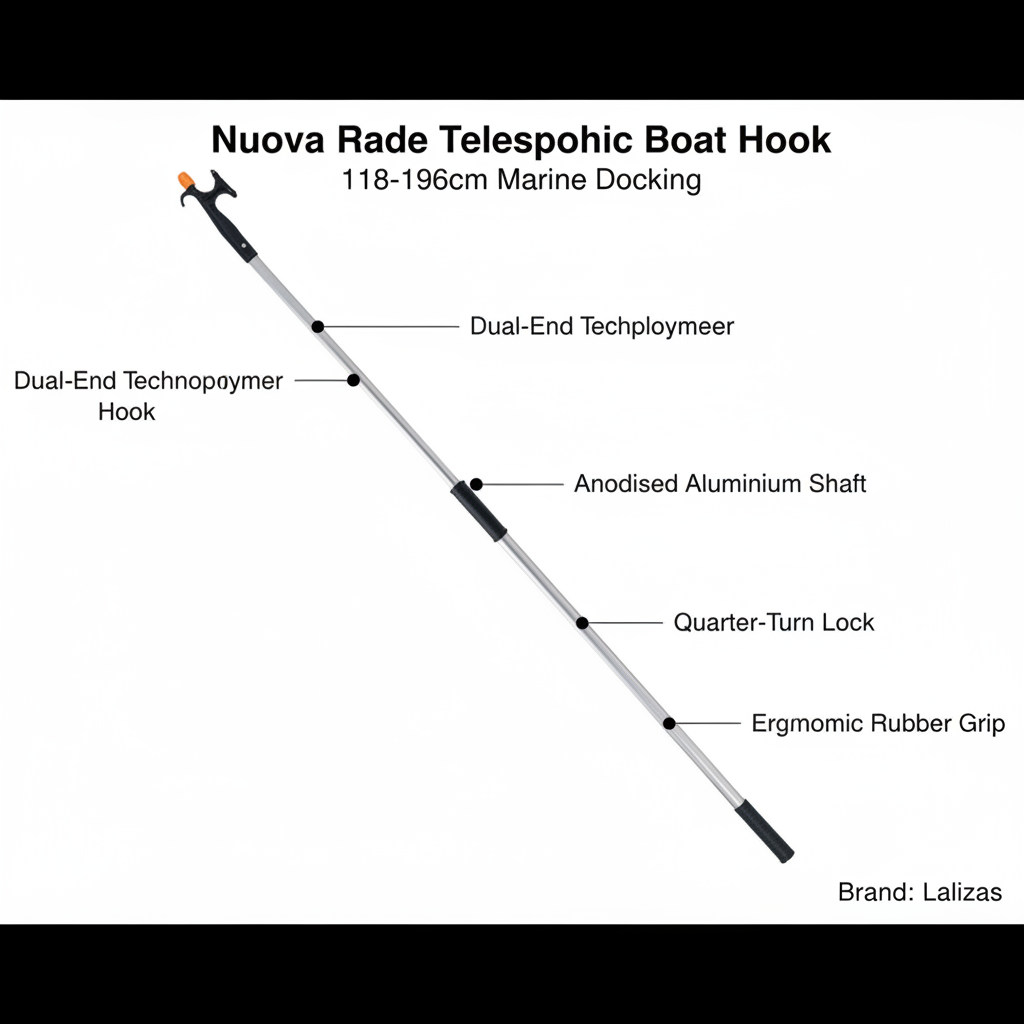Nuova Rade Telescopic Boat Hook 2-Ends Aluminum 118-196cm Marine Docking 50050 - Technical specification image 2