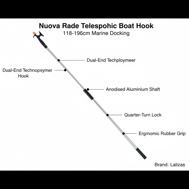 Nuova Rade Telescopic Boat Hook 2-Ends Aluminum 118-196cm Marine Docking 50050 - Technical specification image 2