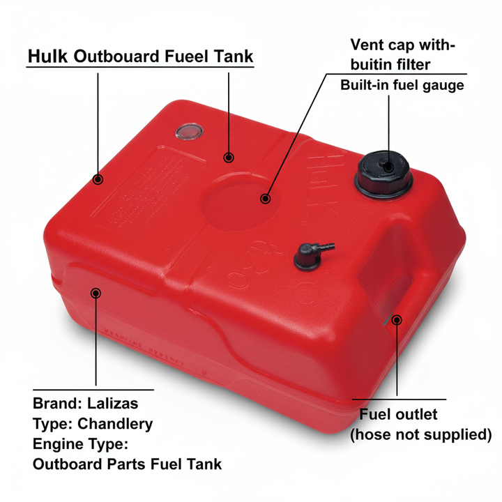 Hulk Outboard 22 Ltr Plastic Fuel Tank for Outboards | 4Boats - Technical specification image 2