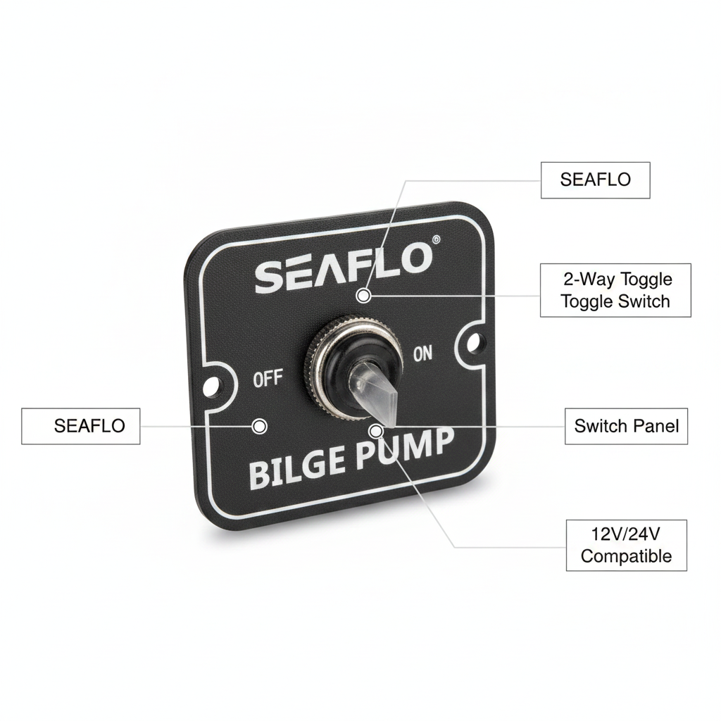 SEAFLO Bilge 2-Way Switch Panel 12V/24V | 4Boats - Technical specification image 2