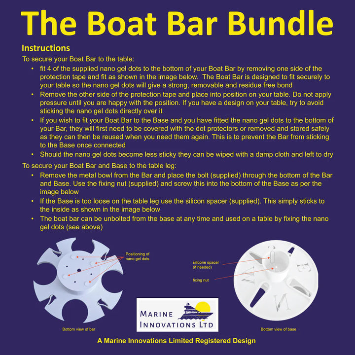 The Boat Bar Bundle - Holds up to 8 drinks and a bottle, fits to your table leg