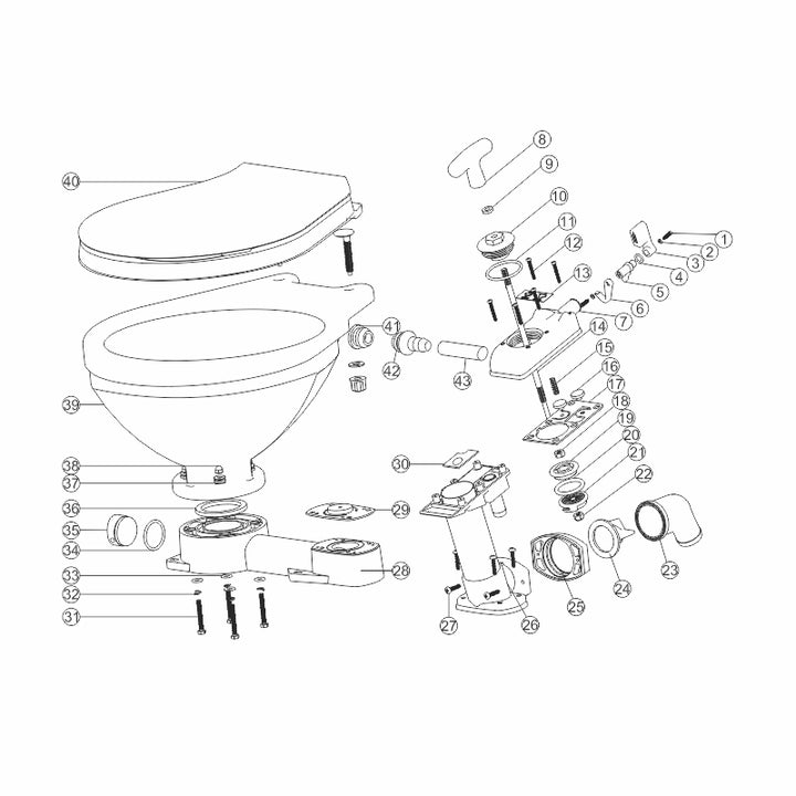 Kit A, Major Service Kit for manual toilet LT-0 & LT-1