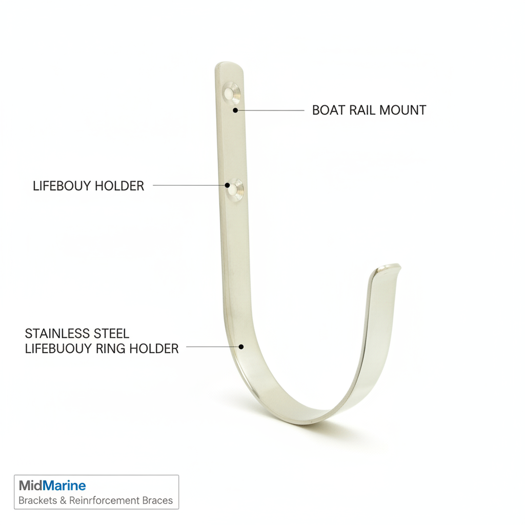 Lifebuoy Ring Stainless Steel Holder | 4Boats - Technical specification image 2
