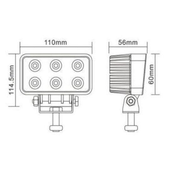 18W LED Flood Beam, Boat Deck Worklight - 4Boats