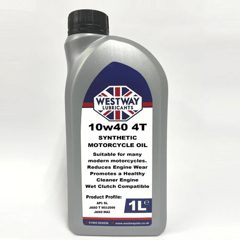 10W-40 4T Fully Synthetic Motorcycle Oil JASO MA2 API SN 4-Stroke Engine