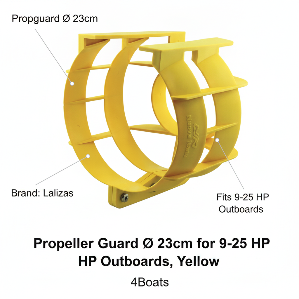 Propeller Guard Ø 23cm for 9-25 HP Outboards, Yellow | 4Boats - Technical specification image 2